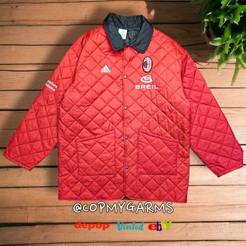 Adidas AC Milan Serie A Italy Steward Quilted Puffer style Team Jacket Mens XL - Picture 1 of 8