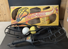 Vintage 1975 Black Wham-O Trac-Ball 2 Racquets No Labels Good shape no balls