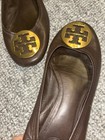 Tory Burch Womens Ballet Reva Flats, Brown Leather, Gold TB Emblem, Size 9.5 — photo 5