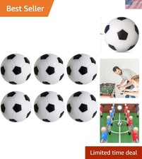 Quality 1.42 Inch Foosball Balls in Black White - 6 Count for Kids Families