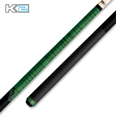 K2 Pool Cue KLCGN Green w/ Leather Wrap Play Cue w/ Low Deflection 12.5MM Shaft