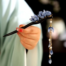 Chinese Style Flower Hairpin Vintage Style Qipao Decor Tassel Hair Accessory