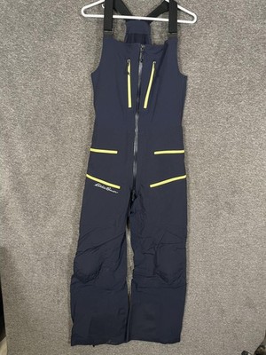 Eddie Bauer Ski Bib Snow Pants Mens Small Blue First Ascent RECCO EVent Shell