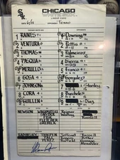 Nolan Ryan Game Used Signed Final Shutout COA Historic Dugout Lineup Card HOF