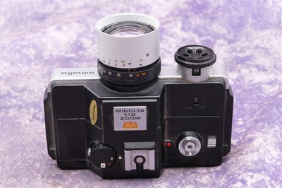 Minolta 110 Zoom SLR Camera w/ Rokkor 25-50mm F4.5 JAMMED FOR