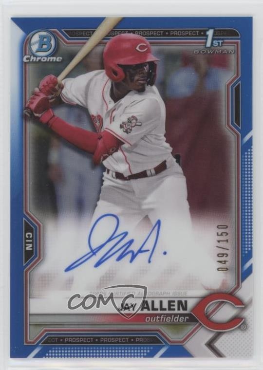 2021 Bowman Draft Chrome Pick Blue Refractor 49/150 Jay Allen #CDA-JA Auto o8h