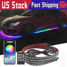 4x RGB LED Car Interior Floor Atmosphere Ligh...
