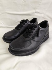 J.D Williams WOMEN'S Comfort Trainers U.K SIZE 6EE  Black Lace Up, Side zip
