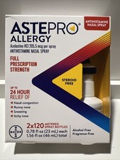 Astepro Non Drowsy 24 Hr Allergy Relief Eyes Nose 2x120 Spray exp 5/2026