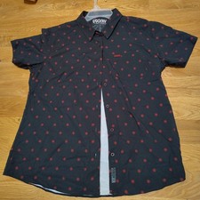 Dixxon Shirt Mens XL Black Red Hail Party Pentagram Gothic Stretch Performance