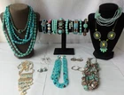 Turqoise Vintage and Current LOT OF COSTUME JEWELRY Turqoise SET 21 Pieces