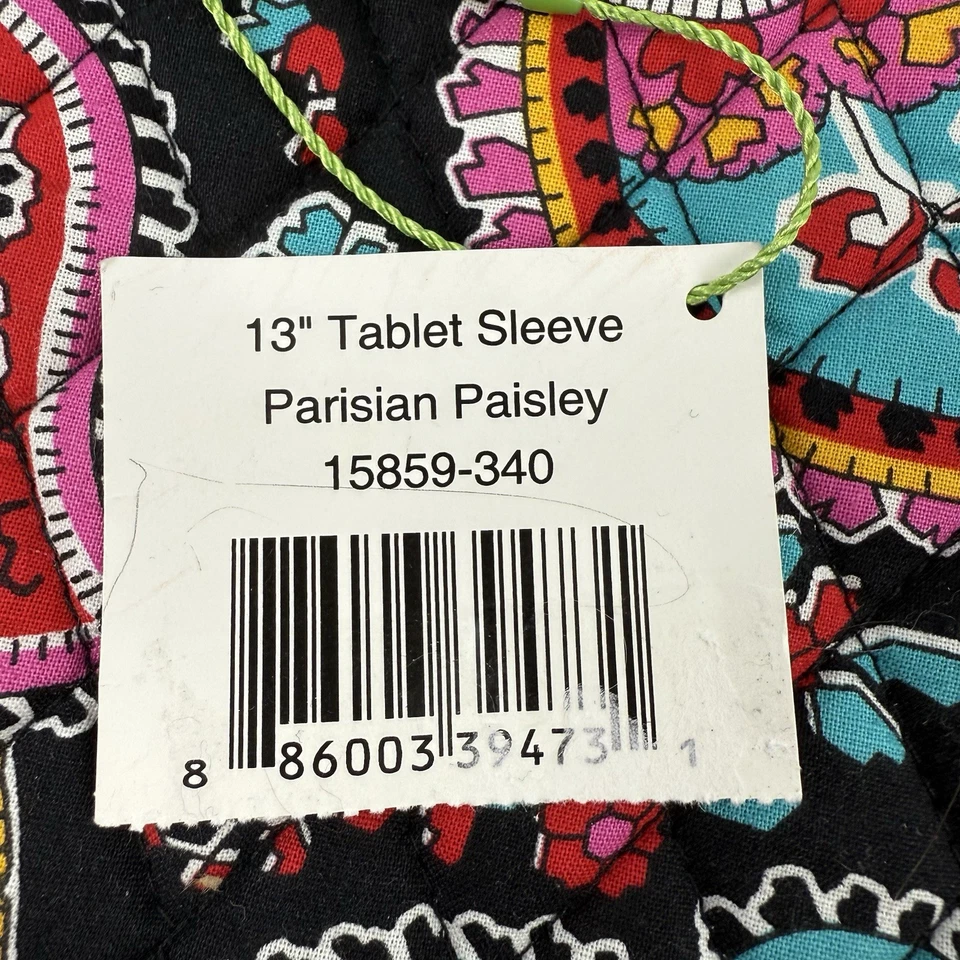 Vera Bradley Funda Tableta Parisina Paisley Acolchada 13” Cremallera Totalmente Nueva Foto 4 de 4