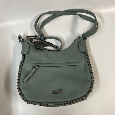 Jessica Simpson Studded Hobo Bag Blue Metal Hardware Purse Medium Unique