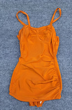 VINTAGE 50s/60s Woman's Orange One Piece Bathing Swimsuit No Size Tag