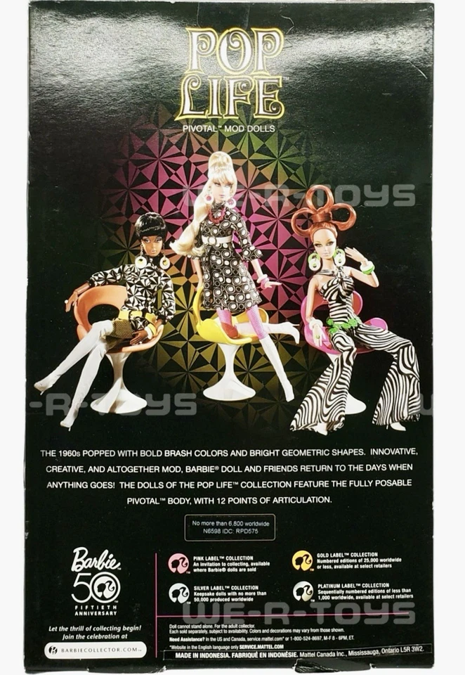 Barbie Pop Life Pivotal Mattel 2008 Gold Label. NRFB - Immagine 2 di 2