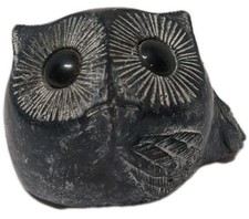 Wolf Original Soapstone Owl Figure. Handmade In Canada. 2.5 Inches.