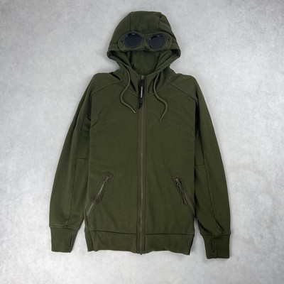 CP Company Full Zip Goggle Hoodie Small Jumper Green Sweatshirt Jacket 4810