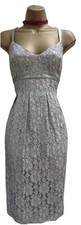 WAREHOUSE  Muted Turquoise Viscose Acetate LACE STRAPPY A LINE DRESS UK 12