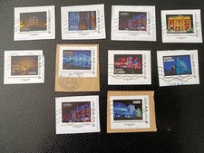 France 10 timbres Collectors oblitérés sur fragments (Chartres en lumières) rare