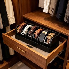 Bamboo Belt Holder Long-Lasting Belt Organizer Box Waterproof for Dressing Room