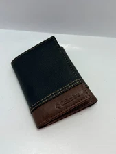 Columbia Men's Trifold Leather Wallet Black/Brown 31CP110038 **Free Shipping**
