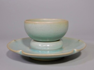 Korean Celadon Tea Bowl & Saucer, Ming Dynasty, Yun Luang, Antique Ceramics