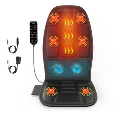 Massage Seat Cushion with Heat, Cooling Back Massager for Chair, Chair Black