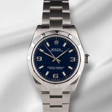 Rolex Oyster Perpetual Midsize 31mm Blue Dial Steel Ladies Watch 177210