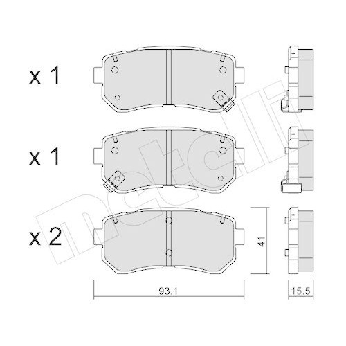 Plaquettes de frein Metelli 22-0725-0 pour Hyundai et Kia