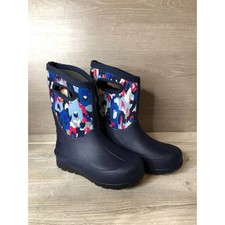 BOGS 3 Season Neo Classic IKAT Navy Multi-colored Youth Size 4 Boots