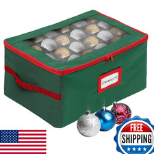 HOLDN  STORAGE Christmas Ornament Storage Box with Dividers - Fits 72-3  Ornamen