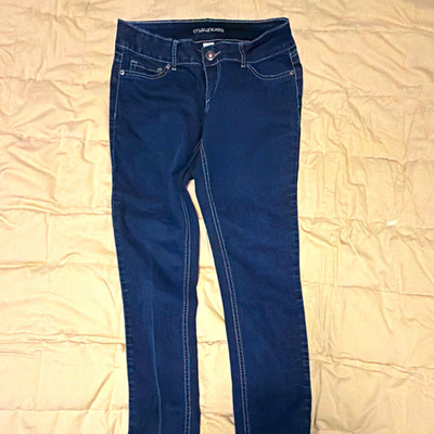 Maurices Womens Dark Wash Blue Stretch Skinny Jeans Mid Rise 5-Pocket RN 51783