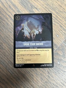 Grab Your Sword 198/204 R Cold Foil NM - Lorcana TCG The First Chapter