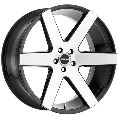 Strada S60 Coda 24x10 5x5.5'' +18mm Black/Machined Wheel Rim 24'' Inch