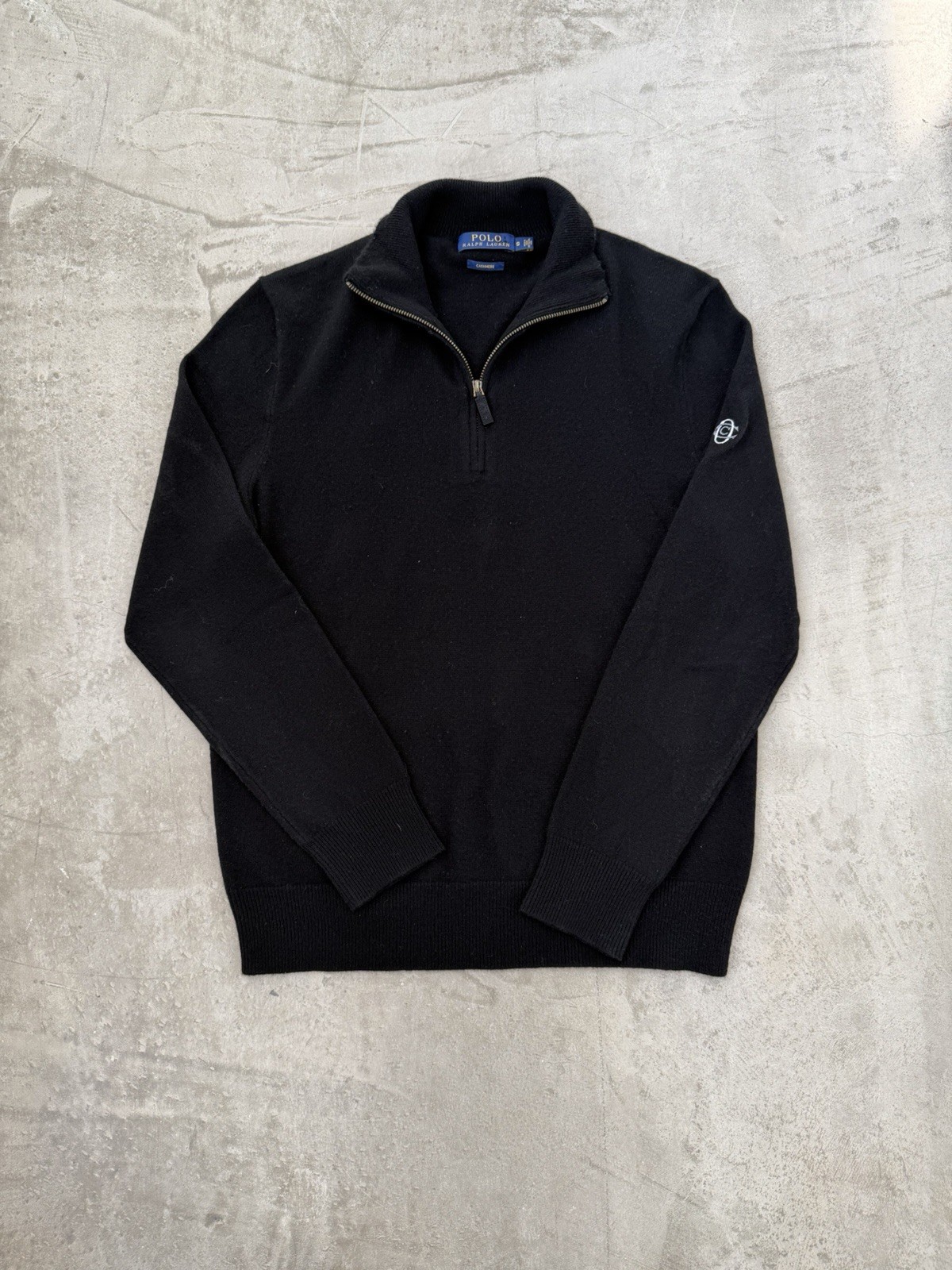 Polo Ralph Lauren Men's 100% Cashmere Black Quarter-Zip Sweater Size Small