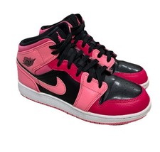 Nike Air Jordan 1 Mid GS Pink Coral Chalk/Black/Pink/Fuchsia 554725-662 Sz. 5.5Y