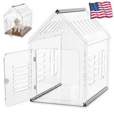 Acrylic Dog House,Clear Dog Crate,Modern Indoor Dog Kennel Lockable Ventilated