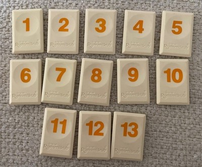1-13 Tiles Orange 1998 Rummikub Tiles Replacement Pieces Deluxe Edition