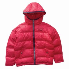 Calvin Klein Jeans Hooded Down Puffer Jacket | Red | Size: 12/Large Women’s