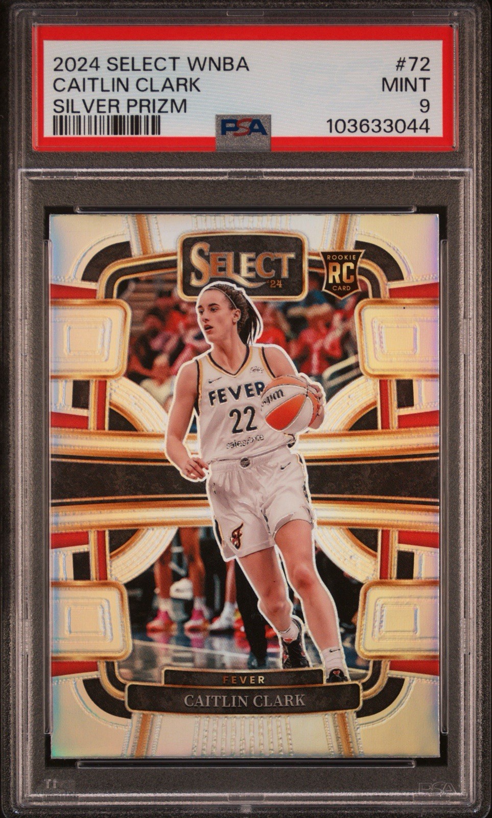 Caitlin Clark 2024 Panini Select WNBA Silver Prizm (RC) PSA 9