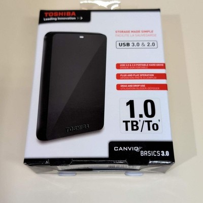 Toshiba External Canvio Basics 3.0 1TB Micro USB-B to USB-A HDD HDTB110XK3BA