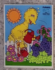 Rare Vintage Playskool Wooden Puzzle Sesame Street - Big Bird 9 Pc 315-20