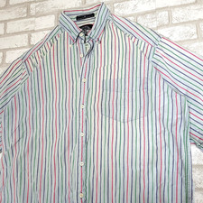 Vintage 90s Levis Dockers Multicolored Striped Button Down Chambray Shirt Mens M