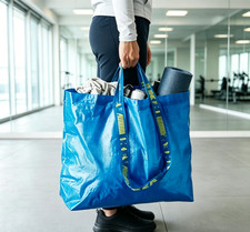 IKEA  Medium Blue Shoppin Bag Reusable Durable GroceryLaundryStorage 10Gal