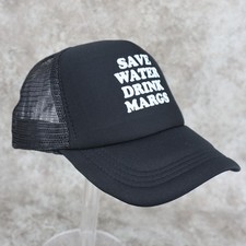 Save Water Drink Margs Trucker Hat Cap Mens Black Mesh Back Snapback Funny