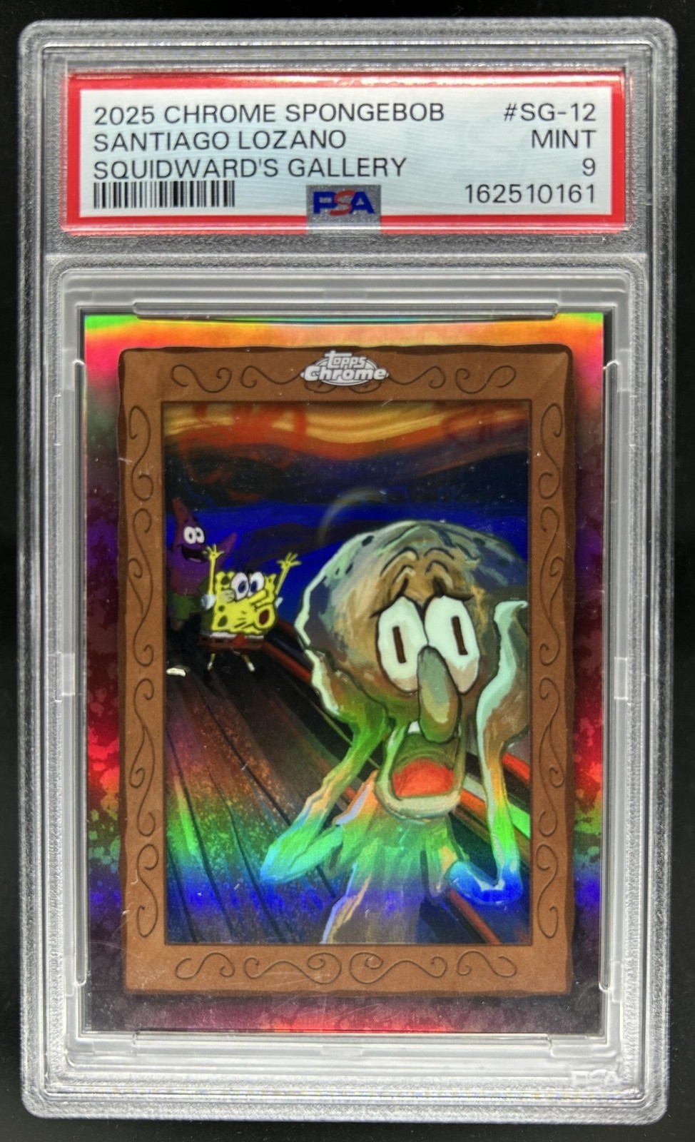2025 Topps Chrome SpongeBob Santiago Enrique Lozano Squidwards Gallery #12 PSA 9