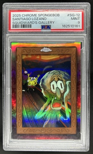 2025 Topps Chrome SpongeBob Santiago Enrique Lozano Squidwards Gallery #12 PSA 9