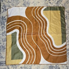 totes Rain Scarf Water Repellent Geometric Polyester 1970s Brown White Green