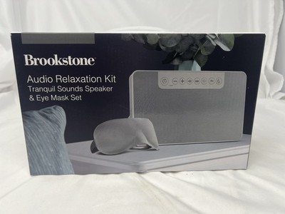 Brookstone Audio Relaxation Kit Tranquil Sounds Speaker & Eye Mask w/USB timer