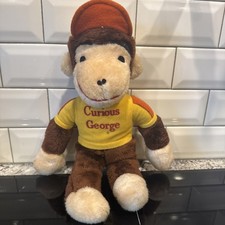 Vintage Knickerbocker Curious George Plush Monkey Yellow Hat Shirt 15" EUC